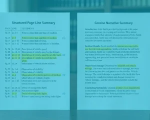 What Is the Difference Between a Page-Line Summary and a Narrative Deposition Summary?